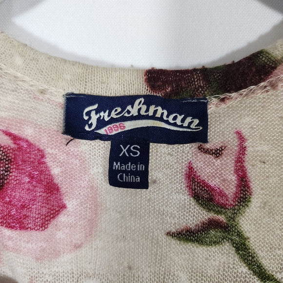 FRESHMAN 1996 Women’s XS Long Floral Rose Cardigan - Picture 3 of 5